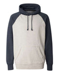 J. America 8885 Oatmeal Heather/ Vintage Navy Heather — front