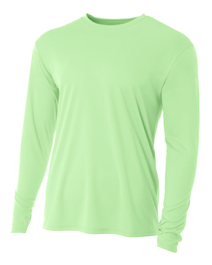 Youth Long Sleeve Cooling Performance Crew Shirt - LIGHT LIME