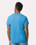 Gildan 2000 Heather Sapphire — on model back