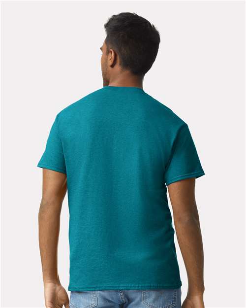 Gildan 2000 Galapagos Blue — on model back