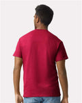 Gildan 2000 Antique Cherry Red — on model back