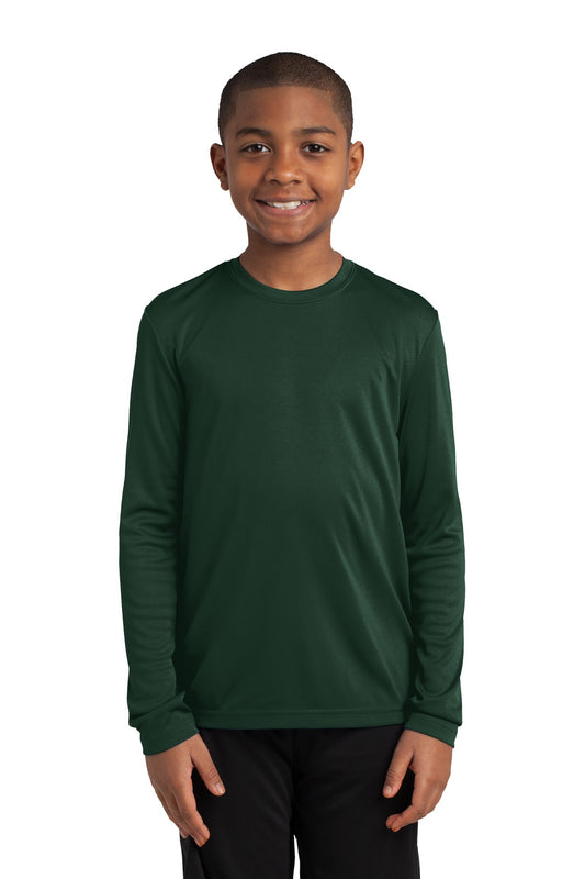 Youth Long Sleeve PosiCharge Competitor Tee - Forest Green