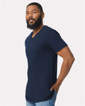 Gildan 64V00 Navy — on model side