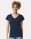 Gildan 64V00L Navy — on model front
