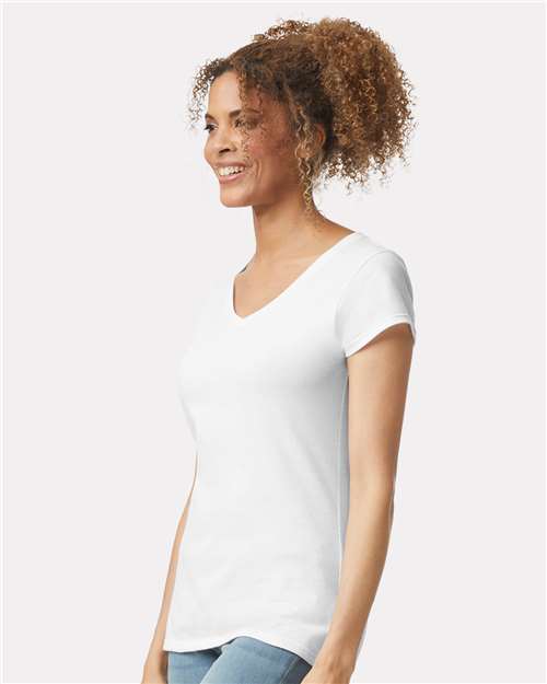 Gildan 64V00L White — on model side
