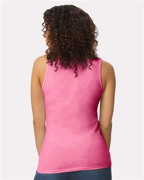 Gildan 64200L Azalea — on model back