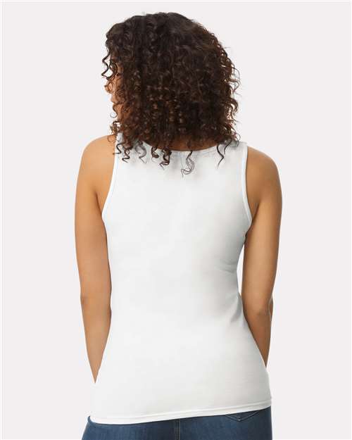 Gildan 64200L White — on model back