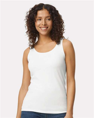 Gildan 64200L White — on model front