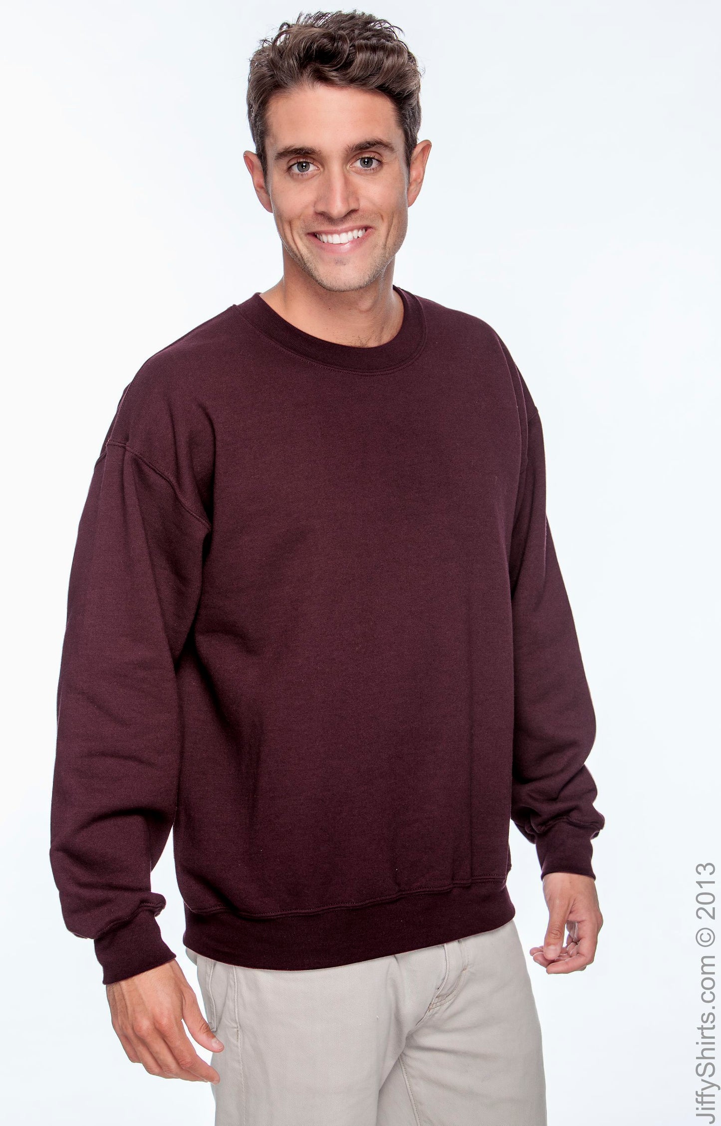 Unisex DryBlend® 50/50 Fleece Crew - Maroon