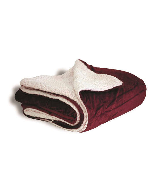 Mink Sherpa Blanket - Burgundy