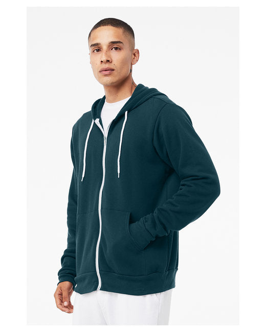 Unisex Poly-Cotton Sponge Fleece Full-Zip Hoodie - Atlantic