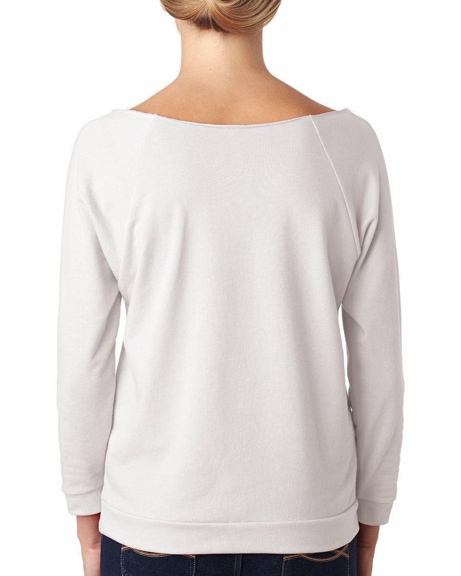 Women's French Terry 3/4-Sleeve Raglan - White