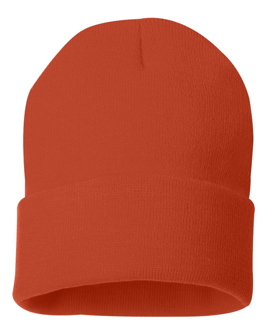 12" Solid Knit Beanie - Orange