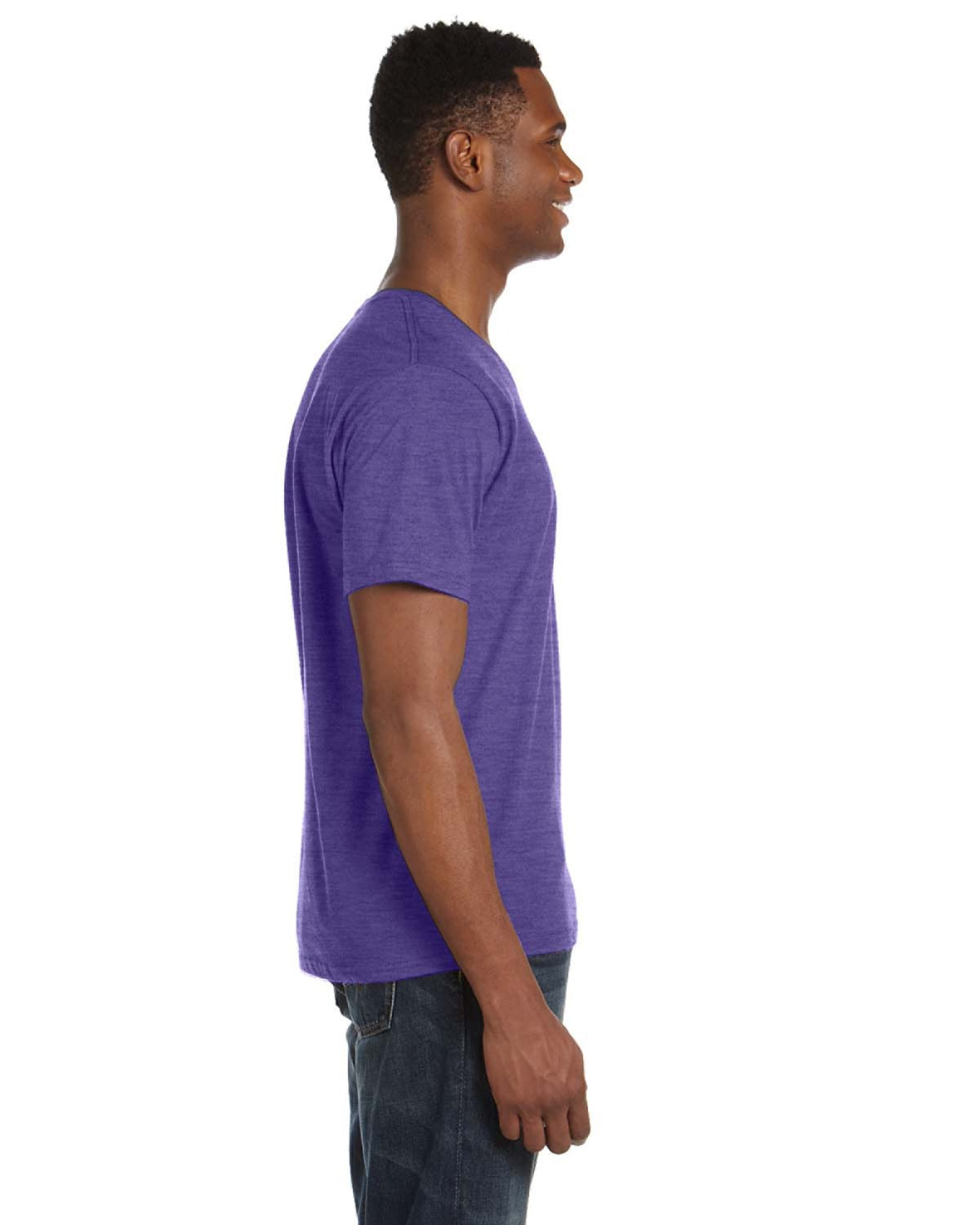 Unisex Lightweight V-Neck T-Shirt - Heather Purple