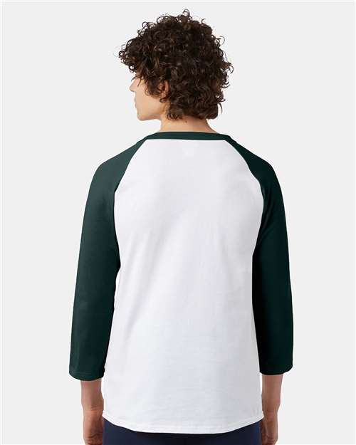Champion T137 White/ Dark Green — on model back