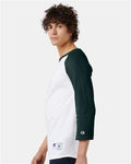 Champion T137 White/ Dark Green — on model side