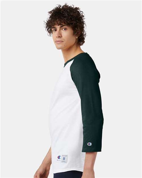 Champion T137 White/ Dark Green — on model side