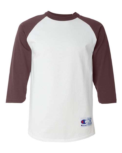 Champion T137 White/ Maroon — front
