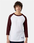 Champion T137 White/ Maroon — on model front