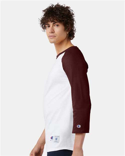 Champion T137 White/ Maroon — on model side