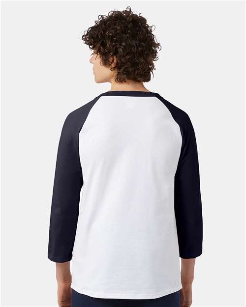 Champion T137 White/ Navy — on model back