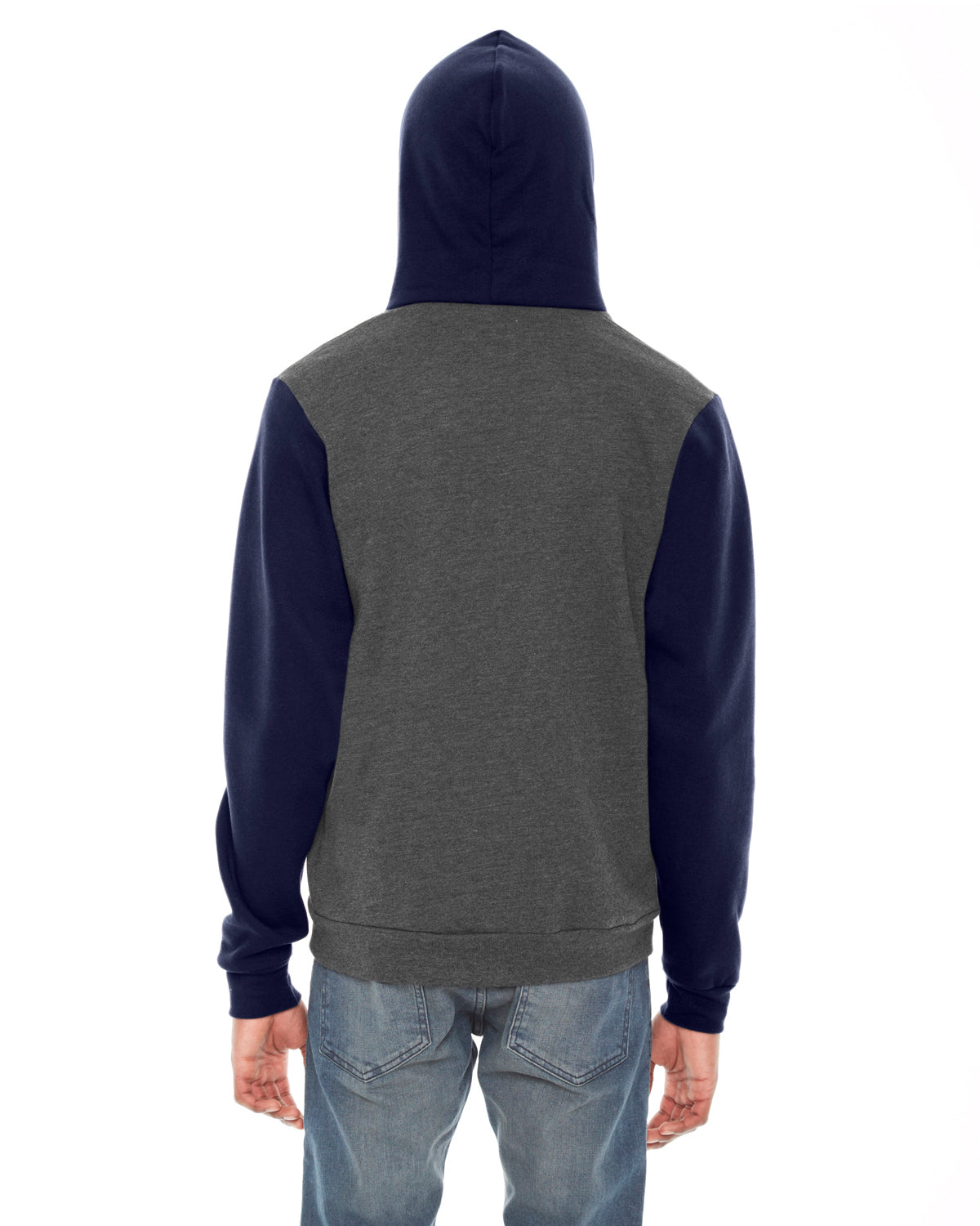 Unisex Flex Fleece Zip Hoodie - Dark Heather Gray / Navy