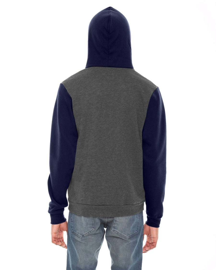 Unisex Flex Fleece Zip Hoodie - Dark Heather Gray / Navy