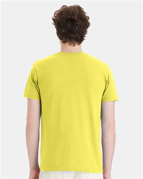 Hanes 4980 Yellow — on model back
