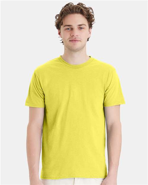 Hanes 4980 Yellow — on model front