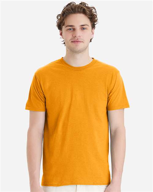 Hanes 4980 Gold — on model front