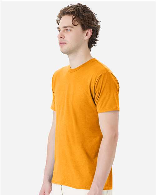 Hanes 4980 Gold — on model side