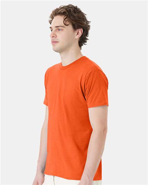 Hanes 4980 Orange — on model side