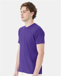 Hanes 4980 Purple — on model side