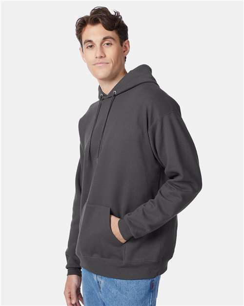 Hanes P170 Smoke Grey — on model side