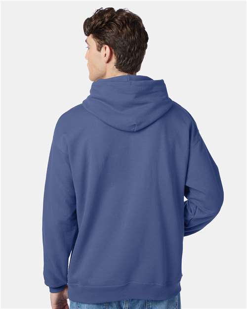 Hanes P170 Denim Blue — on model back