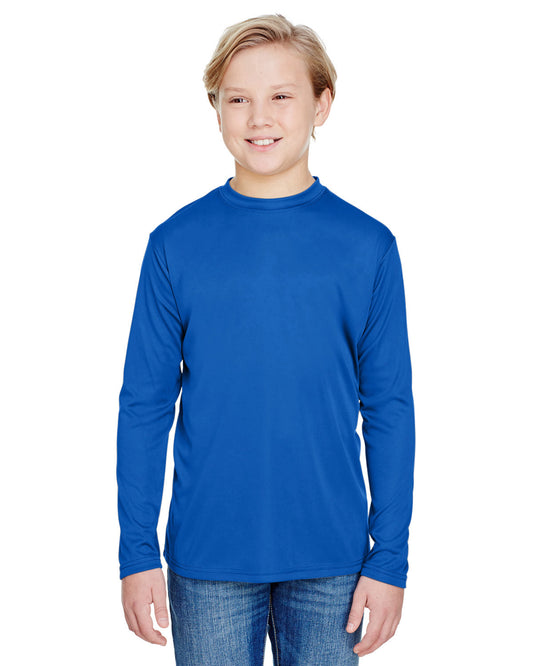Youth Long Sleeve Cooling Performance Crew Shirt - Royal