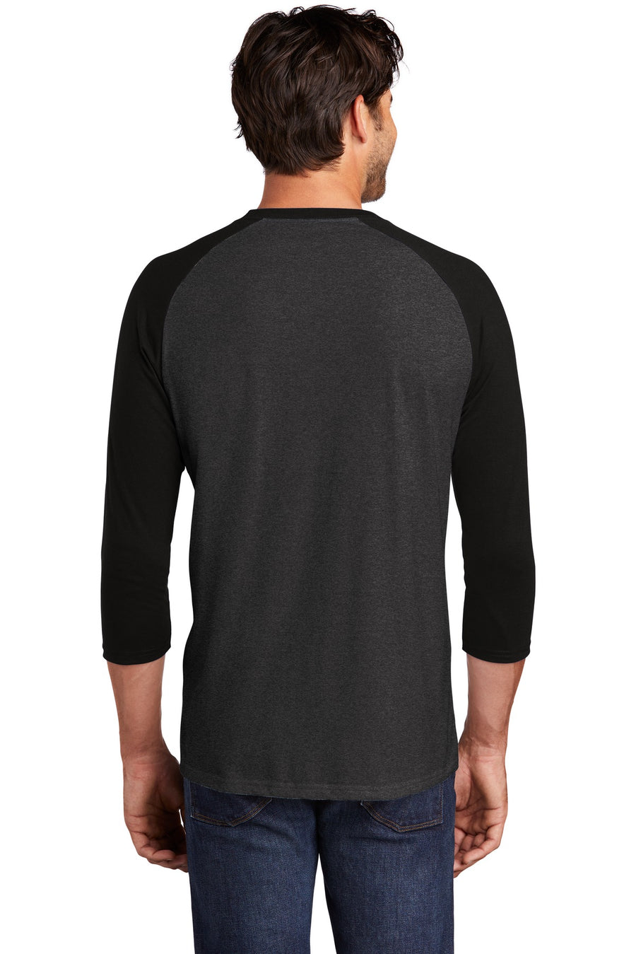 Unisex Perfect Tri 3/4-Sleeve Raglan - Black / Black Fr