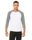 Bella + Canvas 3200 - Unisex 3/4-Sleeve Baseball T-Shirt - White / Heather Deep