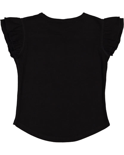 Toddler Flutter Sleeve T-Shirt - Black