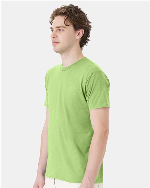 Hanes 4980 Lime — on model side