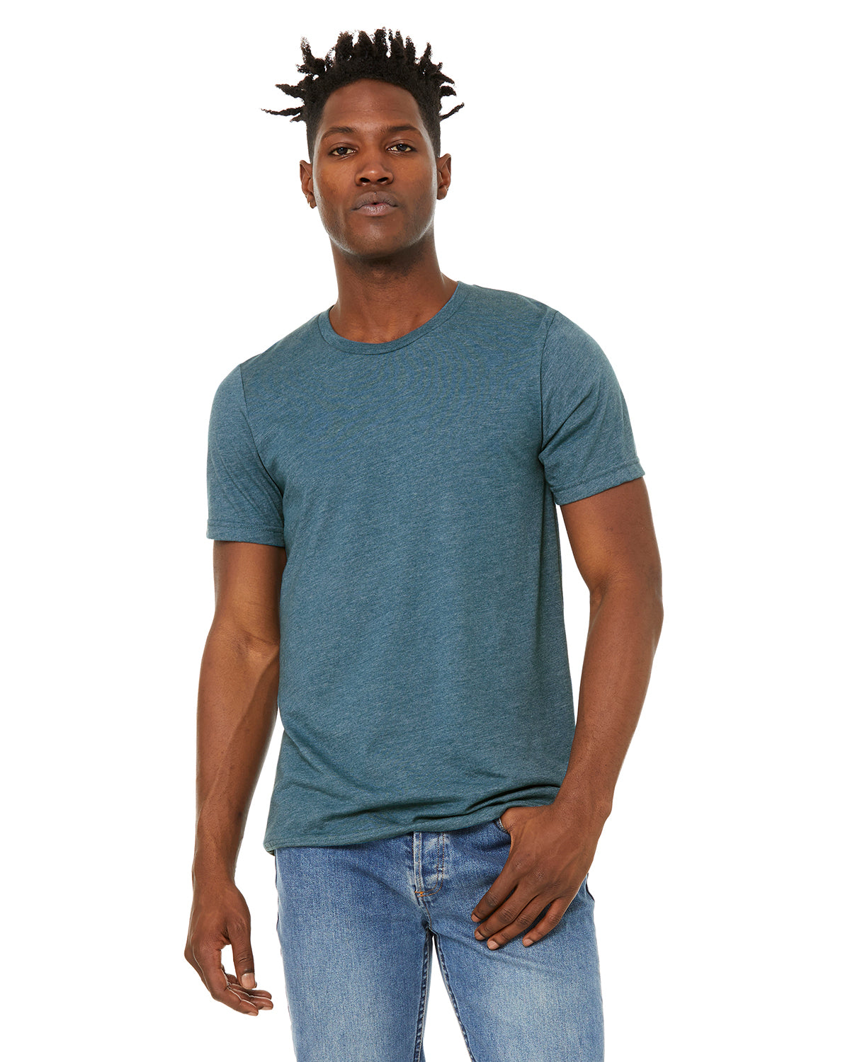 Unisex Sueded T-Shirt - Heather Deep Teal