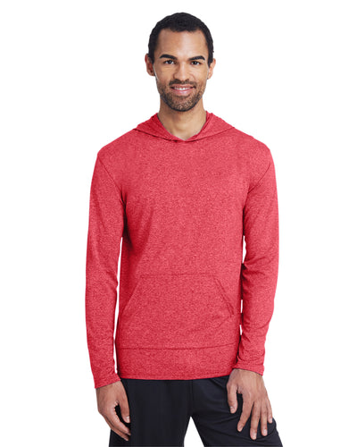 Unisex Performance®  Hooded T-Shirt - Heather Sport Scarlet Red
