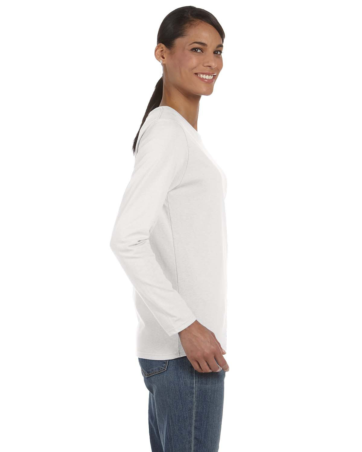Ladies' Heavy Cotton™ 5.3 oz. Long-Sleeve T-Shirt - Ash Gray