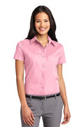 Women's Short Sleeve Easy Care Shirt - Light Pink