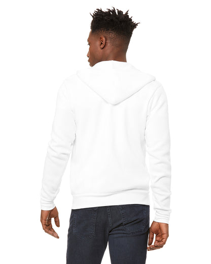 Unisex Poly-Cotton Sponge Fleece Full-Zip Hoodie - Dtg White