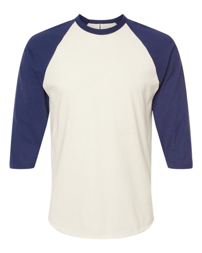 Unisex Fine Jersey Raglan Tee - Vintage White/ Inked India