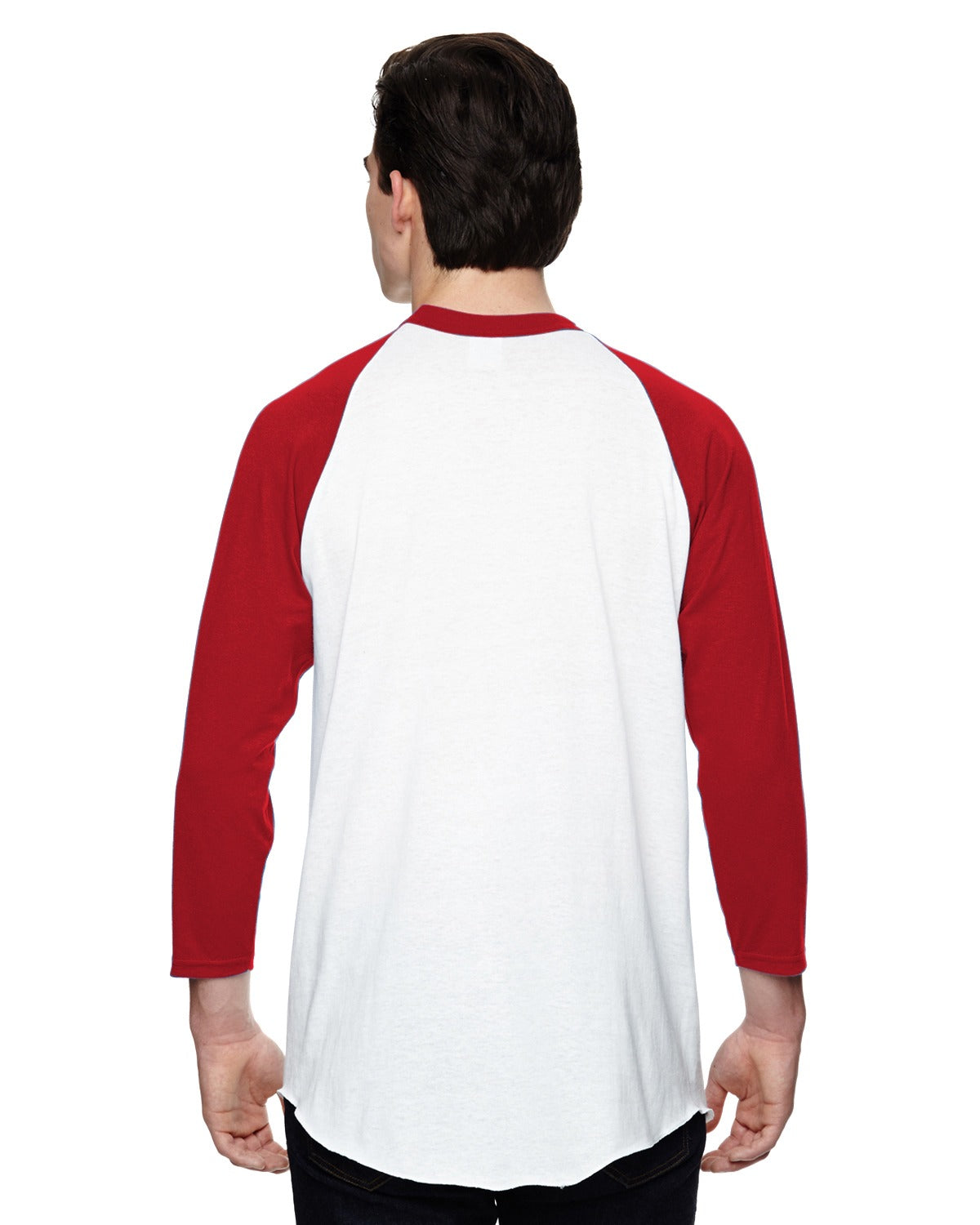 Unisex 3/4-Sleeve Baseball Jersey - White / Red