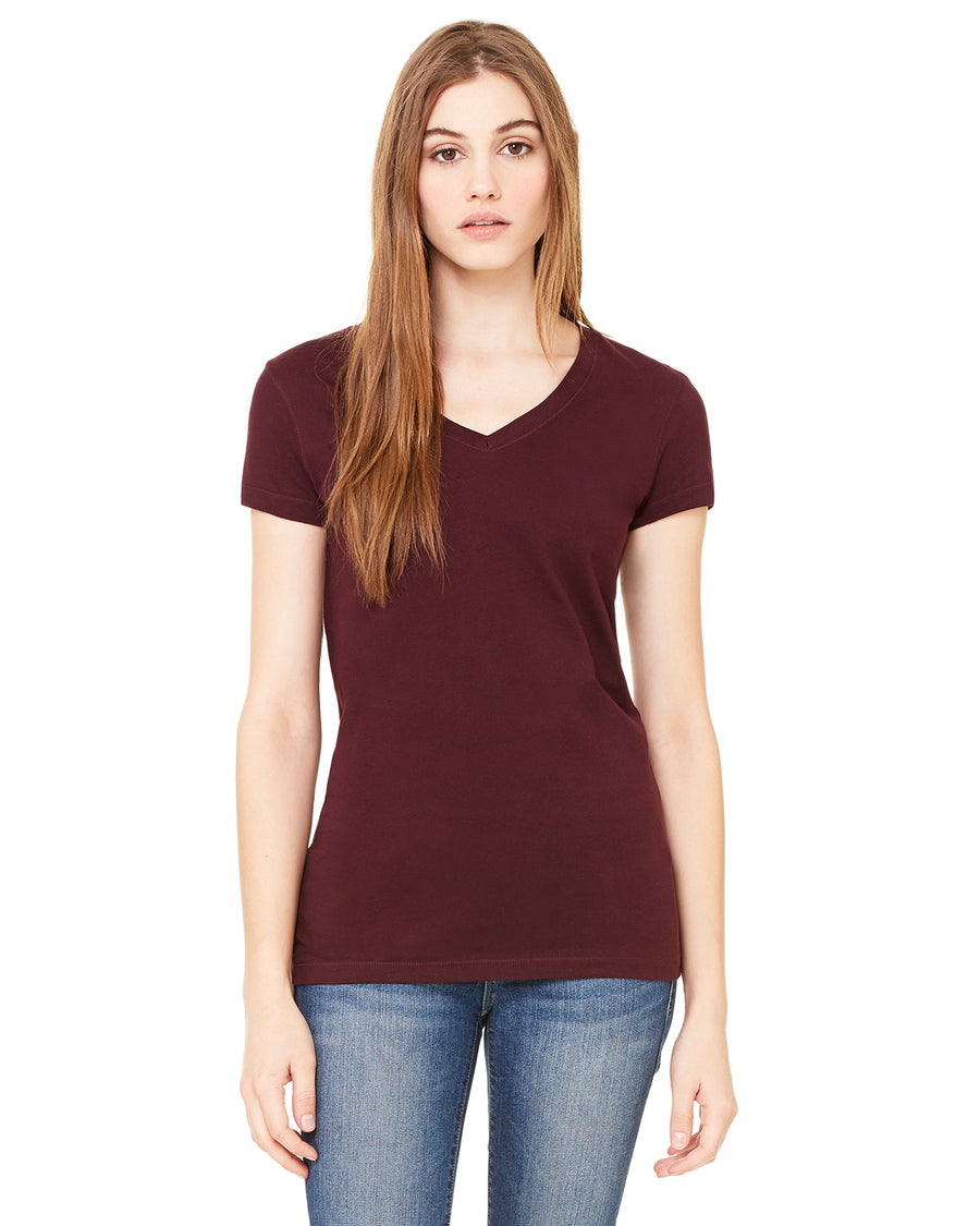 Women's Jersey Short-Sleeve V-Neck T-Shirt - Plum