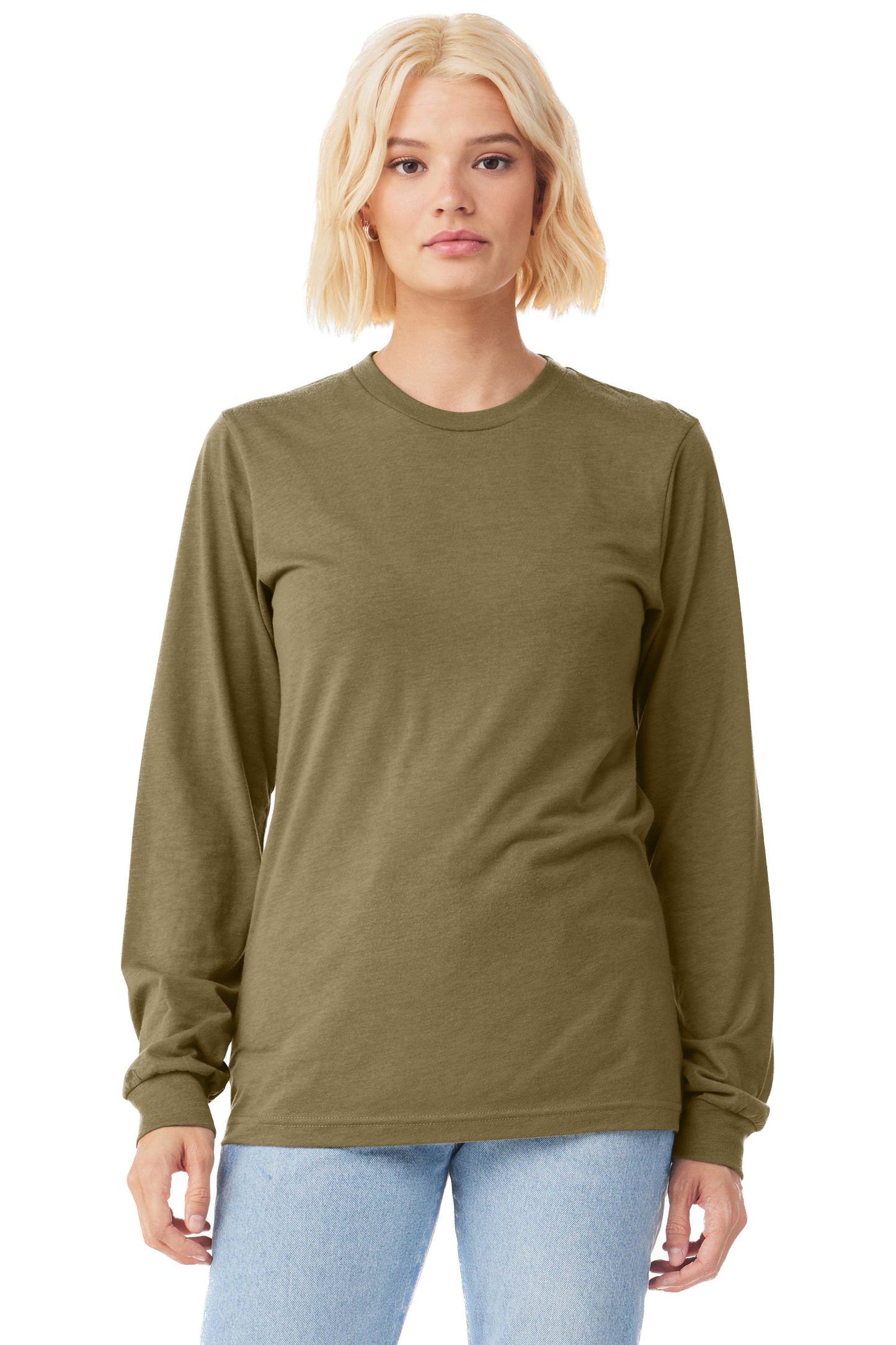 Unisex Jersey Long-Sleeve T-Shirt - Olive Triblend