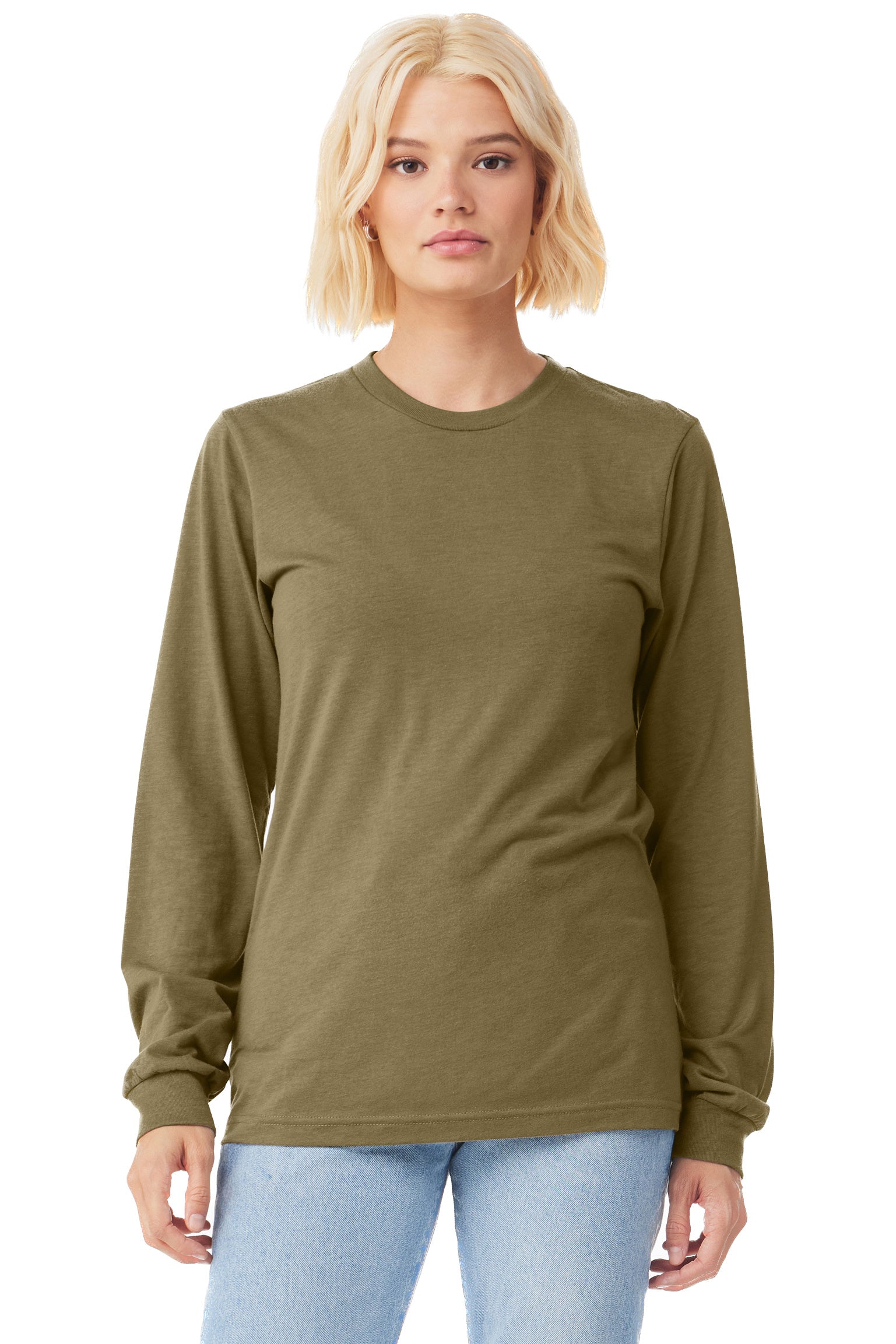 Unisex Jersey Long-Sleeve T-Shirt - Olive Triblend